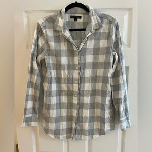 Banana Republic gray plaid button down